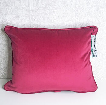 Bright Pink Velvet Piped 13' x 18' Cushion Cover, 4 of 5