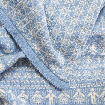 Personalised Lambswool People Baby Blanket In Blue, 4 of 6