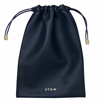 Personalised Large Leather Drawstring Accessories Pouch, 8 of 9