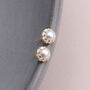 Sterling Silver Pearl And Crystal Earring Studs, thumbnail 3 of 5