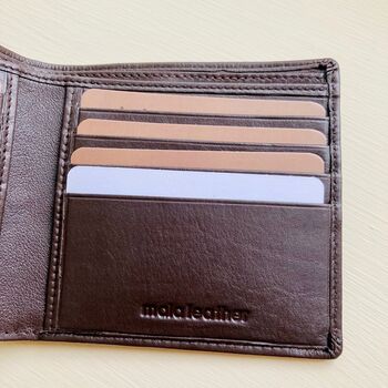 Slim Brown Leather Wallet ~ Rfid Protected, 7 of 7
