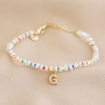 Personalised Initial Miyuki Bead Seed Pearl Bracelet, 7 of 8