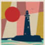 St Mary's Lighthouse Whitley Bay Art Print Poster, thumbnail 2 of 2