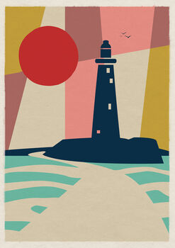 St Mary's Lighthouse Whitley Bay Art Print Poster, 2 of 2
