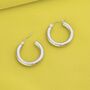 Waterproof Classic Wide Hoop Earrings Silver, thumbnail 2 of 7