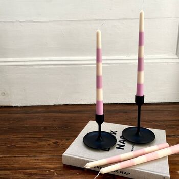 Bespoke Dual Stripe Colour Dinner Drip Candle, 2 of 6