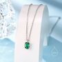 Sterling Silver Oval Cz Pendant Necklace, thumbnail 1 of 12