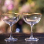 Set Of Six Champagne Saucers With Gold Rim Design, thumbnail 1 of 2