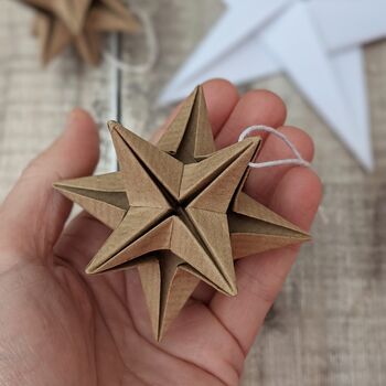 Origami Paper Star Bauble In Neutrals, 2 of 6