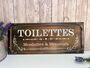 French Metal Toilet Toilettes Sign Vintage Bathroom Wall Plaque, thumbnail 1 of 5