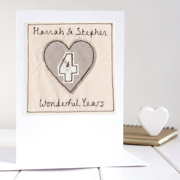 Personalised 4th Wedding Anniversary Card By Milly And Pip Gifts And ...