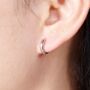 Silver Thick Huggie Hoop Earrings, thumbnail 1 of 7