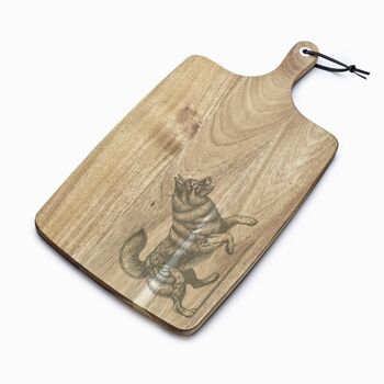 Personalised Norwegian Elkhound Engraved Acacia Serving Board, 4 of 9