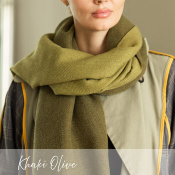 Reversible Colour Contrast Cashmere Blend Scarf, 6 of 12