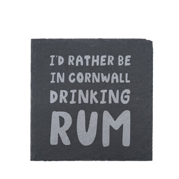 Square Slate Coaster I'd Rather Be In Cornwall', 2 of 4