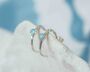 Blue Opal Silver Huggie Hoop Earrings, thumbnail 1 of 7