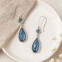 Sterling Silver Blue Cubic Zirconia Teardrop Earrings, thumbnail 1 of 4