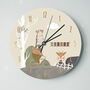 Giraffe And Deer Woodland Themed Clock, thumbnail 1 of 3