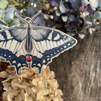 Swallowtail Butterfly Wooden Christmas Tree Decoration, 3 of 5