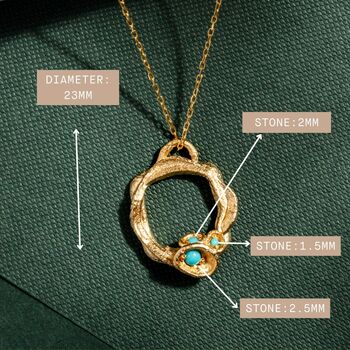 Turquoise And Gold Vermeil Plated Eternity Necklace, 11 of 12