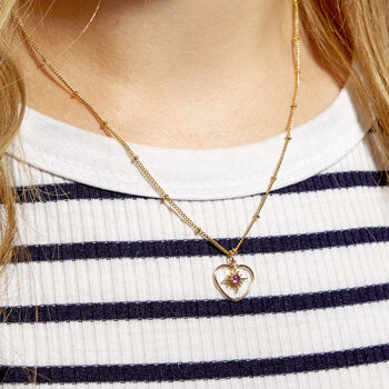 Nova Birthstone Heart Necklace, 6 of 9