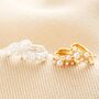Irregular Pearl Crystal Huggie Hoop Earrings, thumbnail 1 of 9