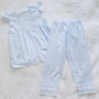 Girl's Blue Lace And Pintuck Pyjamas, thumbnail 6 of 7