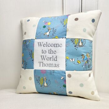 Peter Rabbit Welcome To The World Cushion, 2 of 9