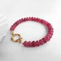 Chunky Candy Rubellite Gemstone Bracelet, thumbnail 1 of 4