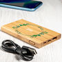 Personalised Floral Wreath Bamboo Power Bank, thumbnail 3 of 4