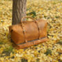 Front Straps Vintage Look Leather Weekender, thumbnail 8 of 12