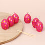G Decor Set Of Six Easter Egg Candles Pink, thumbnail 2 of 5