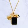 'The Trio' Black Onyx Gold Plated Necklace, thumbnail 3 of 10