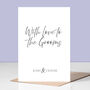 Love To The Grooms Personalised Same Sex Wedding Day Card, thumbnail 3 of 3