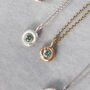 Silver Molten Pendant With Blue/Green Moissanite, thumbnail 2 of 3