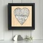 Personalised White Heart Shaped Map Print On Wood, thumbnail 5 of 8