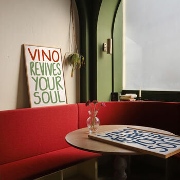 Vino Revives Your Soul Wine Kitchen Print, 6 of 9