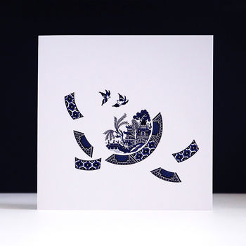 'Blue Willow Deconstructed' Part Three Greetings Card, 2 of 2