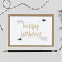 Happy Birthday Arrows Wooden Words Card, thumbnail 3 of 3