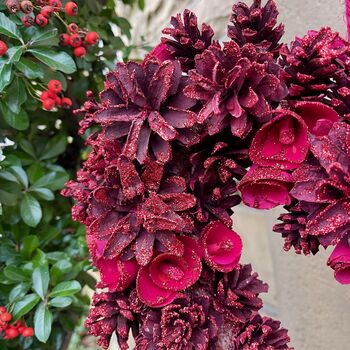 Red Pine Cone Heart Wreath, 4 of 4