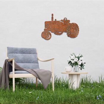 Rusted Metal Tractor Wall Decor Gift For Fathers Day, 7 of 10