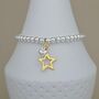 Bead Bracelet With Gold Plated Star And Silver Heart, thumbnail 2 of 3