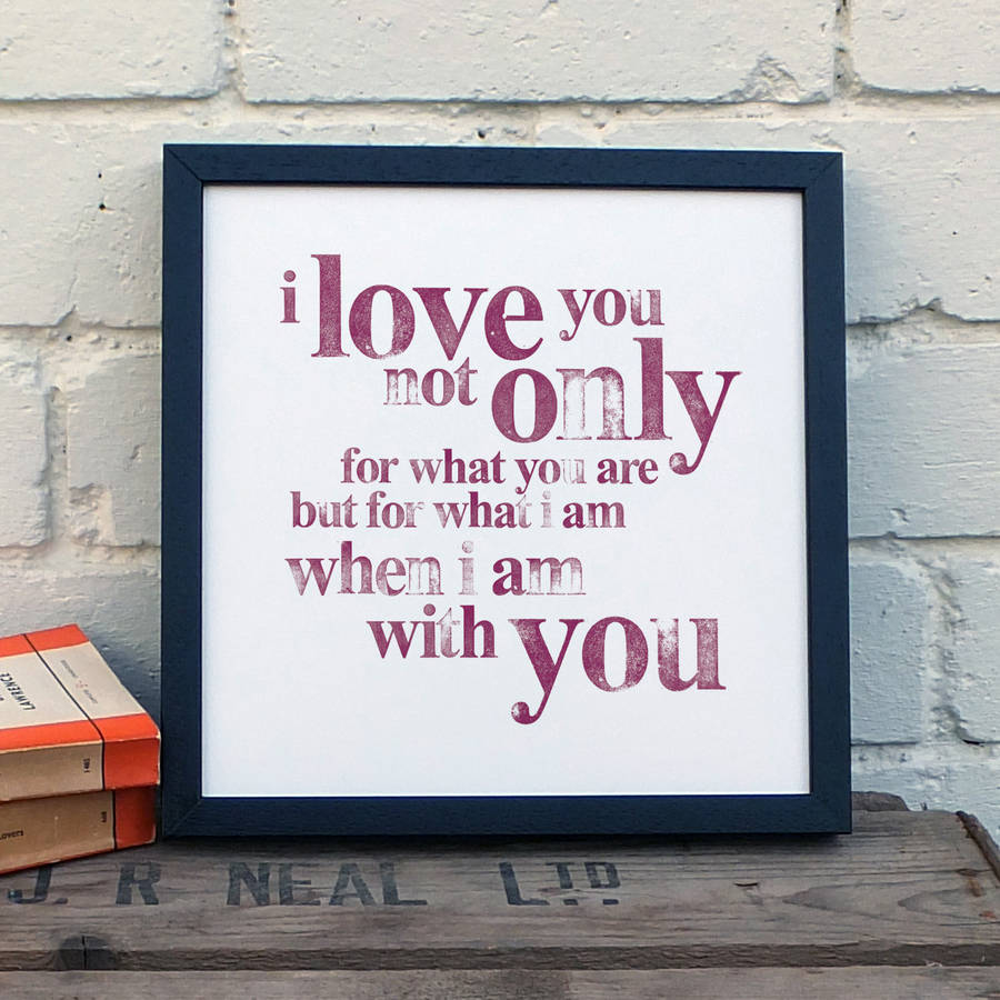 hand stamped 'i love you' paper print by coulson macleod ...