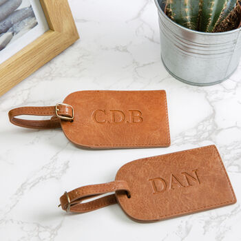 Faux Leather Barrel Bag With Personalised Luggage Tag, 3 of 10