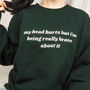 My Head Hurts Embroidered Crewneck Sweatshirt, thumbnail 1 of 5