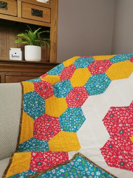 Bright Sofa Throw, Double Bed Quilted Blanket, 7 of 11