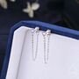 Sterling Silver Amethyst Purple Cz And Chain Ear Jacket, thumbnail 1 of 10