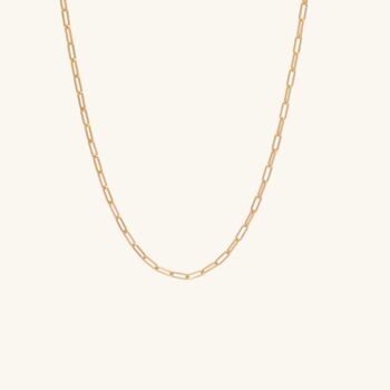Paperclip Link Chain Necklace Gold, 2 of 3
