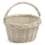 White Wicker Small Bicycle Shopping Basket Lavell, thumbnail 1 of 2