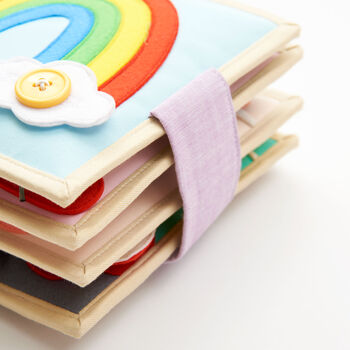 'Magic Rainbow' Mini Sensory Fabric Sewn Quiet Book, 4 of 12